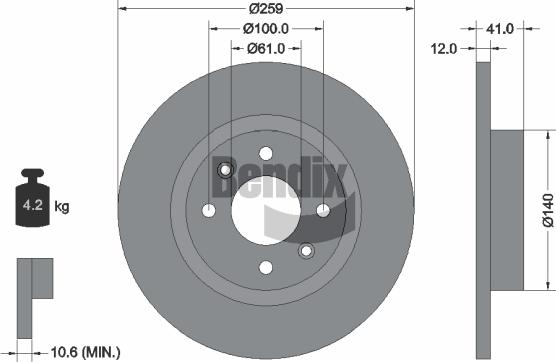 BENDIX Braking BDS1036 - Brake Disc car-mod.net