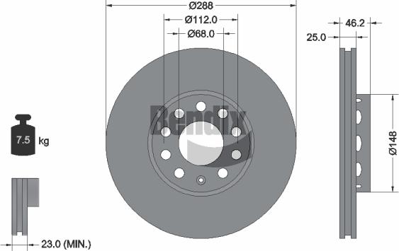 BENDIX Braking BDS1070HC - Brake Disc car-mod.net