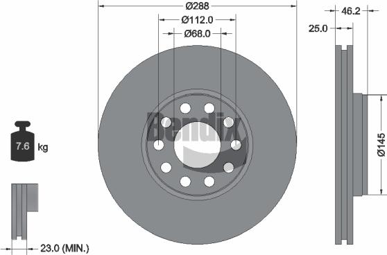 BENDIX Braking BDS1197HC - Brake Disc car-mod.net