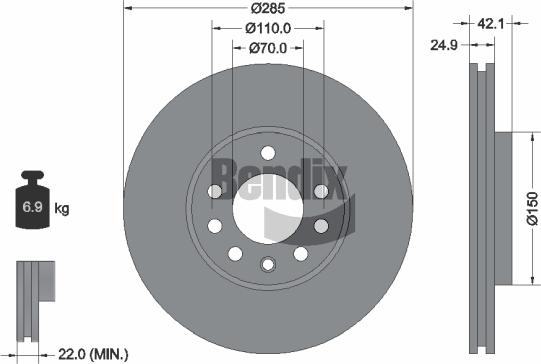 BENDIX Braking BDS1155HC - Brake Disc car-mod.net