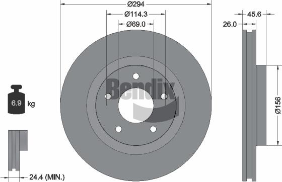 BENDIX Braking BDS1156 - Brake Disc car-mod.net
