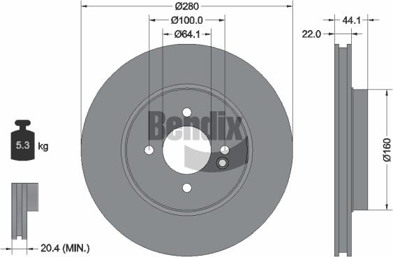 BENDIX Braking BDS1104HC - Brake Disc car-mod.net