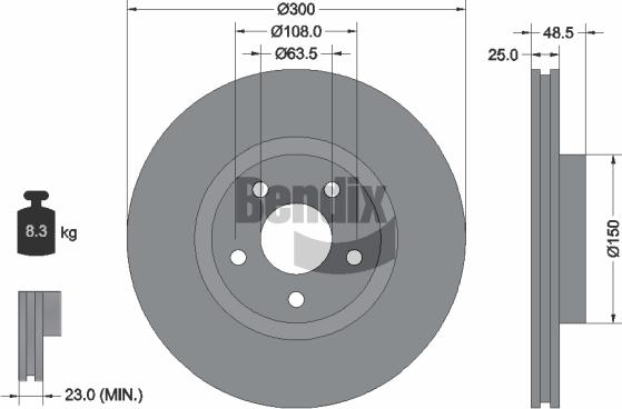 BENDIX Braking BDS1105HC - Brake Disc car-mod.net