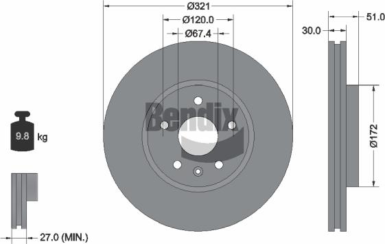 BENDIX Braking BDS1176HC - Brake Disc car-mod.net