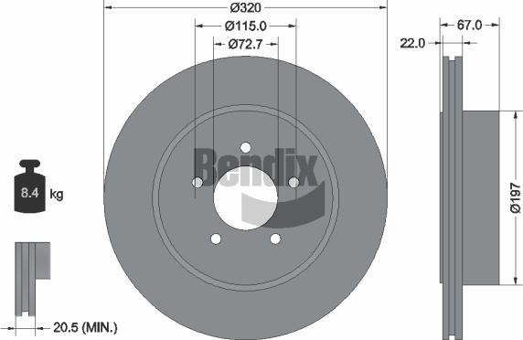 BENDIX Braking BDS1853HC - Brake Disc car-mod.net