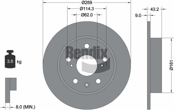 BENDIX Braking BDS1801 - Brake Disc car-mod.net