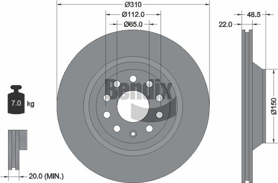 BENDIX Braking BDS1339 - Brake Disc car-mod.net