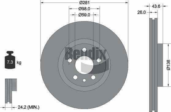 BENDIX Braking BDS1255 - Brake Disc car-mod.net