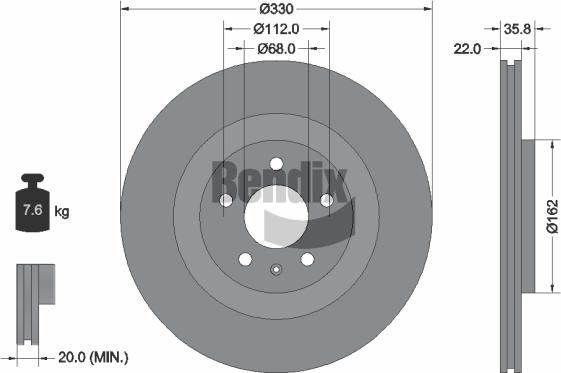 BENDIX Braking BDS1250 - Brake Disc car-mod.net