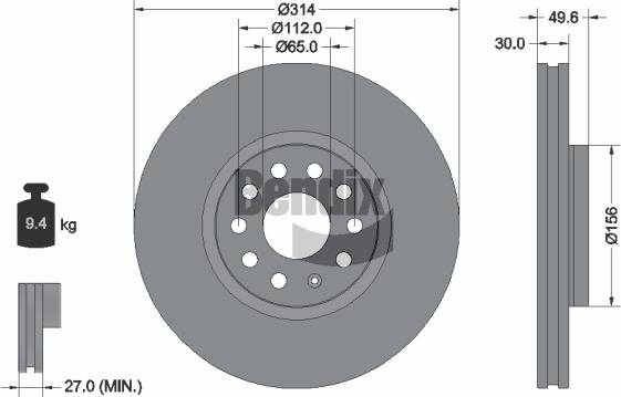 BENDIX Braking BDS1283HC - Brake Disc car-mod.net
