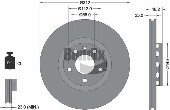 BENDIX Braking BDS1239HC - Brake Disc car-mod.net