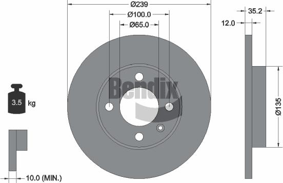 BENDIX Braking BDS1221 - Brake Disc car-mod.net