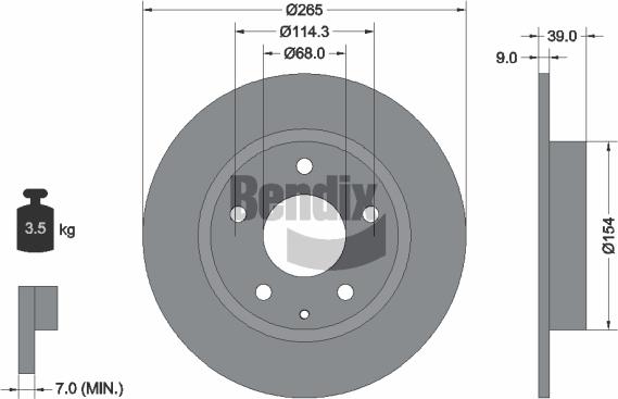 BENDIX Braking BDS1735 - Brake Disc car-mod.net