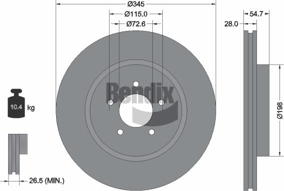 BENDIX Braking BDS1728HC - Brake Disc car-mod.net