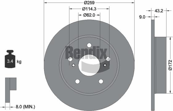 BENDIX Braking BDS2094 - Brake Disc car-mod.net