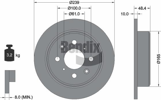 BENDIX Braking BDS2019 - Brake Disc car-mod.net