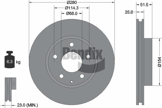 BENDIX Braking BDS2076 - Brake Disc car-mod.net