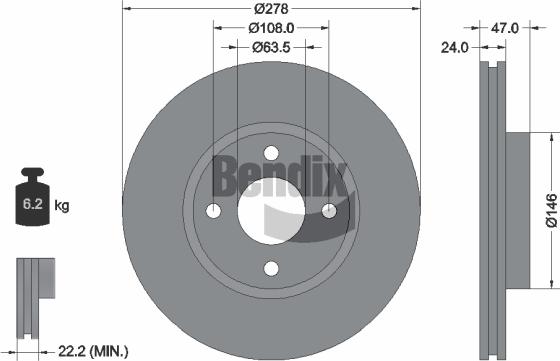 BENDIX Braking BDS2102 - Brake Disc car-mod.net