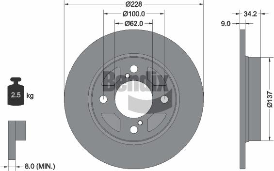 BENDIX Braking BDS2137 - Brake Disc car-mod.net