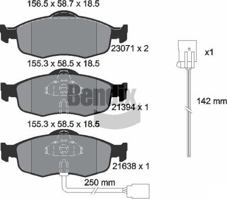 BENDIX Braking BPD1908 - Brake Pad Set, disc brake car-mod.net