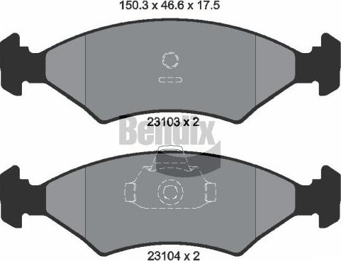 BENDIX Braking BPD1923 - Brake Pad Set, disc brake car-mod.net