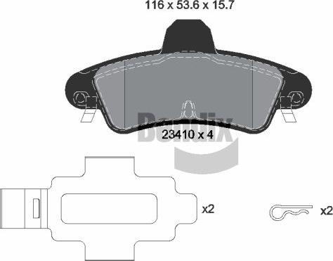 BENDIX Braking BPD1970 - Brake Pad Set, disc brake car-mod.net