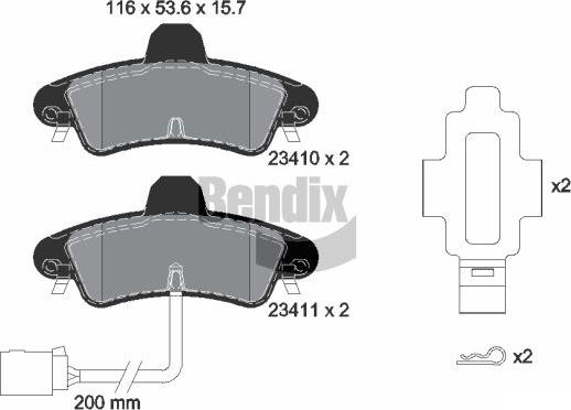 BENDIX Braking BPD1971 - Brake Pad Set, disc brake car-mod.net
