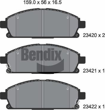 BENDIX Braking BPD1973 - Brake Pad Set, disc brake car-mod.net