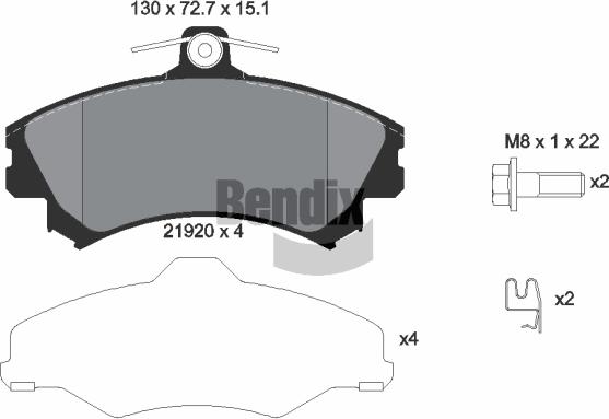 BENDIX Braking BPD1455 - Brake Pad Set, disc brake car-mod.net