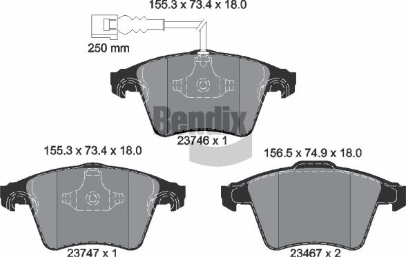 BENDIX Braking BPD1433 - Brake Pad Set, disc brake car-mod.net