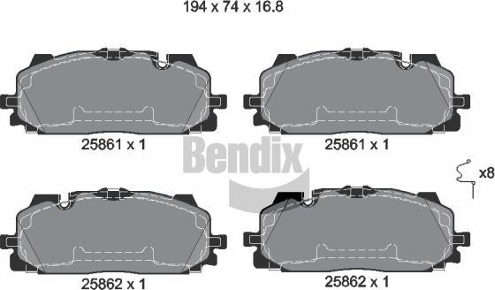 BENDIX Braking BPD1427 - Brake Pad Set, disc brake car-mod.net
