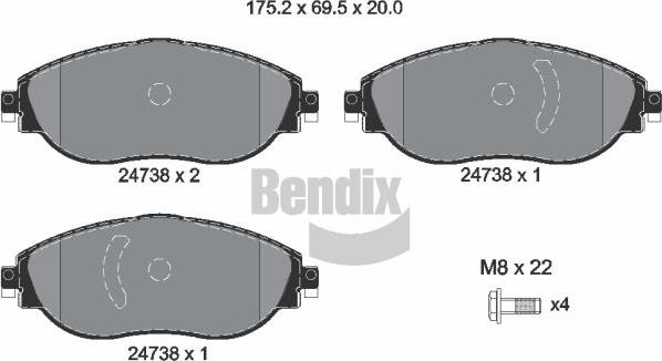 BENDIX Braking BPD1598 - Brake Pad Set, disc brake car-mod.net