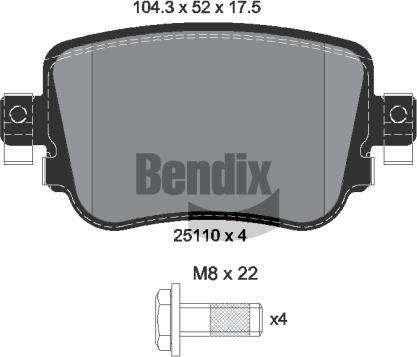 BENDIX Braking BPD1511 - Brake Pad Set, disc brake car-mod.net