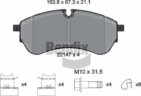 BENDIX Braking BPD1583 - Brake Pad Set, disc brake car-mod.net