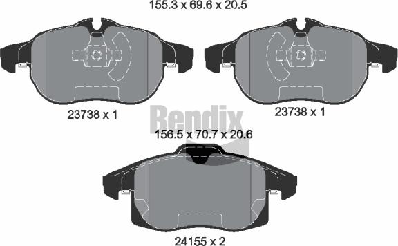 BENDIX Braking BPD1533 - Brake Pad Set, disc brake car-mod.net