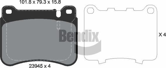BENDIX Braking BPD1525 - Brake Pad Set, disc brake car-mod.net