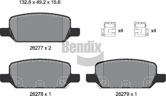 BENDIX Braking BPD1645 - Brake Pad Set, disc brake car-mod.net