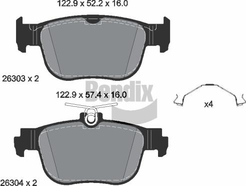 BENDIX Braking BPD1652 - Brake Pad Set, disc brake car-mod.net
