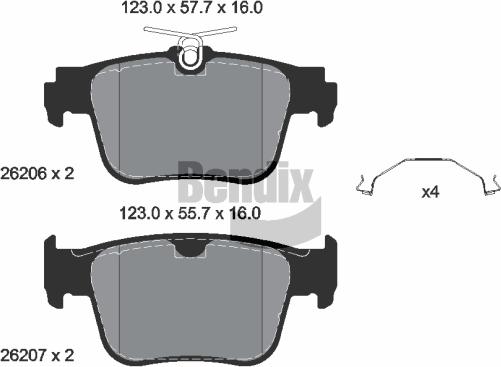 BENDIX Braking BPD1664 - Brake Pad Set, disc brake car-mod.net