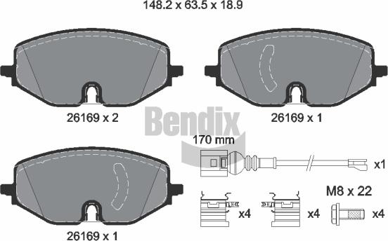 BENDIX Braking BPD1660 - Brake Pad Set, disc brake car-mod.net
