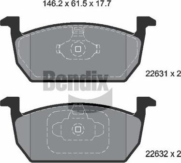 BENDIX Braking BPD1607 - Brake Pad Set, disc brake car-mod.net