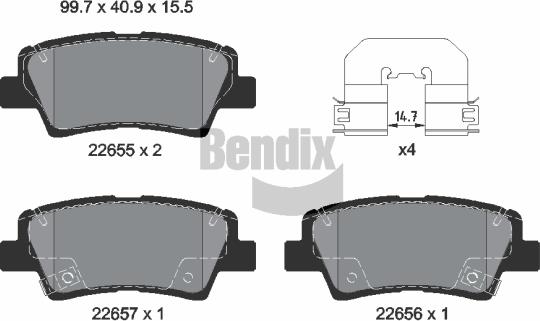 BENDIX Braking BPD1635 - Brake Pad Set, disc brake car-mod.net