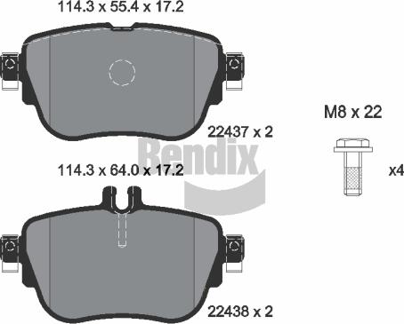 BENDIX Braking BPD1625 - Brake Pad Set, disc brake car-mod.net