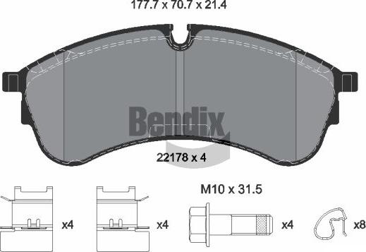 BENDIX Braking BPD1623 - Brake Pad Set, disc brake car-mod.net