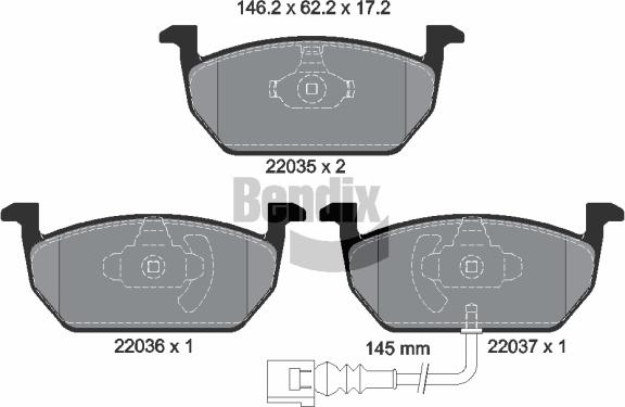 BENDIX Braking BPD1092 - Brake Pad Set, disc brake car-mod.net