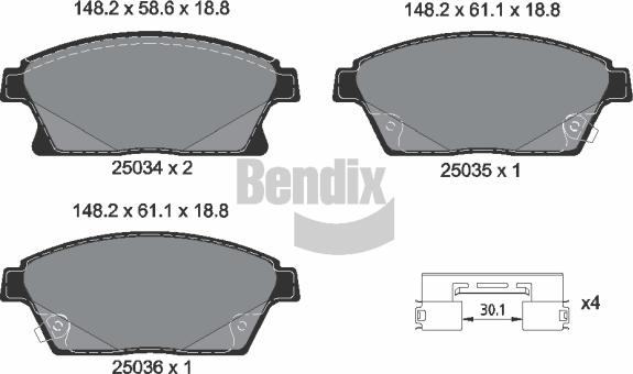BENDIX Braking BPD1051 - Brake Pad Set, disc brake car-mod.net