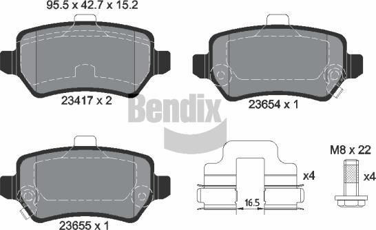 BENDIX Braking BPD1057 - Brake Pad Set, disc brake car-mod.net
