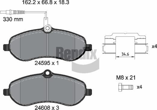 BENDIX Braking BPD1068 - Brake Pad Set, disc brake car-mod.net