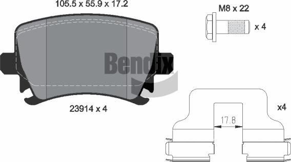 BENDIX Braking BPD1062 - Brake Pad Set, disc brake car-mod.net