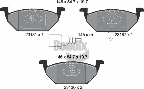 BENDIX Braking BPD1001 - Brake Pad Set, disc brake car-mod.net